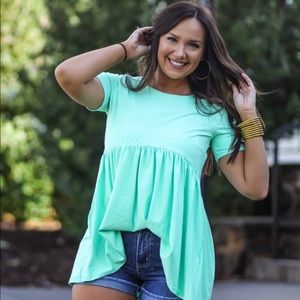 Mint soft knit babydoll top